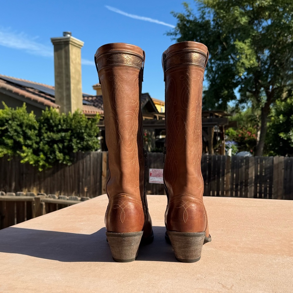 Ariat Tan Leather Heeled Boots - Picture 5 of 8